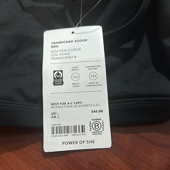NWT Athleta Transcend Scoop Bra | Black - Picture 8 of 10